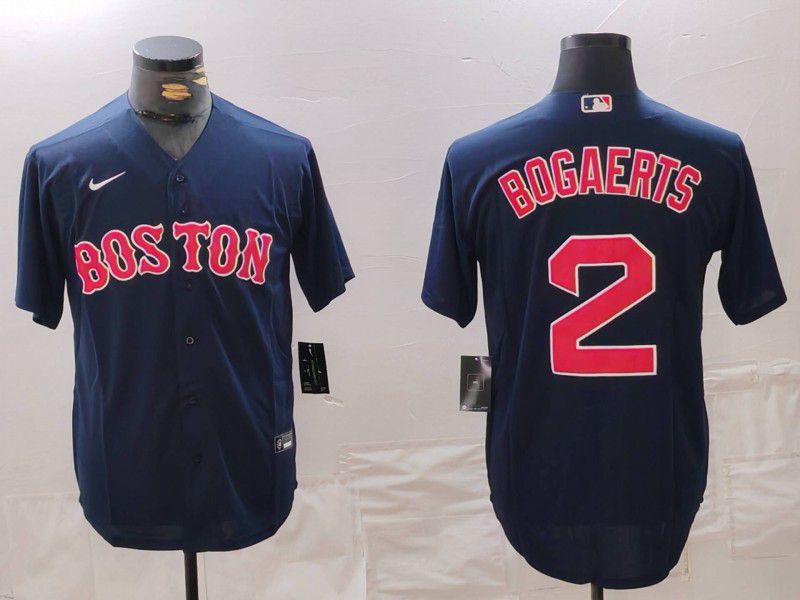 Men Boston Red Sox #2 Bogaerts Blue Game 2024 Nike MLB Jersey style 1->boston red sox->MLB Jersey